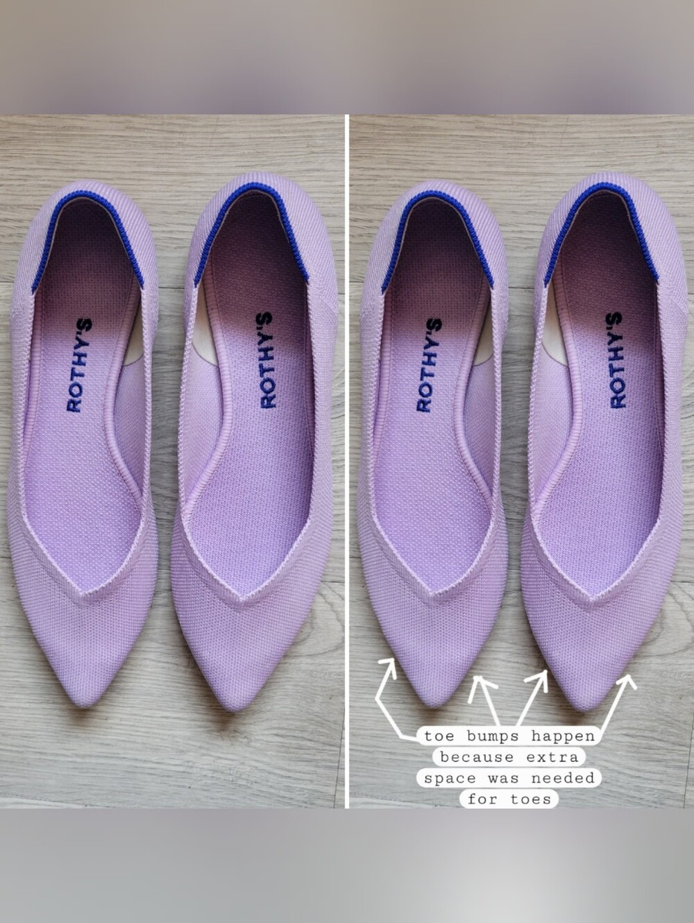 Rothy's The Point Soft Orchid Lilac & Tortoise Sole Flats, Women US 8.5 EU 39 - Picture 4 of 16